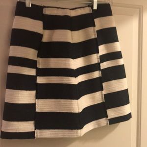 Navy and light cream skirt.